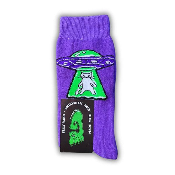 Meia Gnarly Foot Gato Abduzido