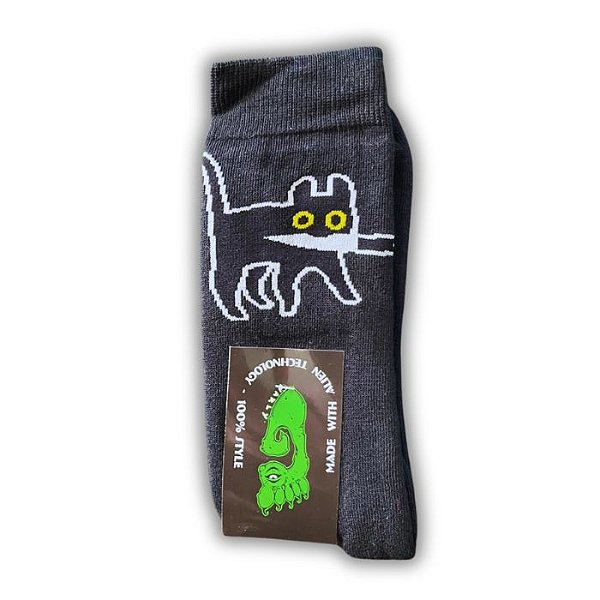 Meia Gnarly Foot Gato Faca