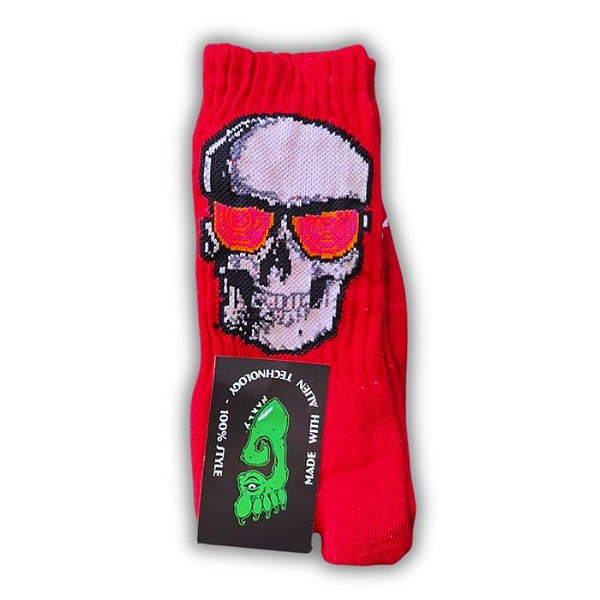 Meia Gnarly Foot Crazy Skull Groll