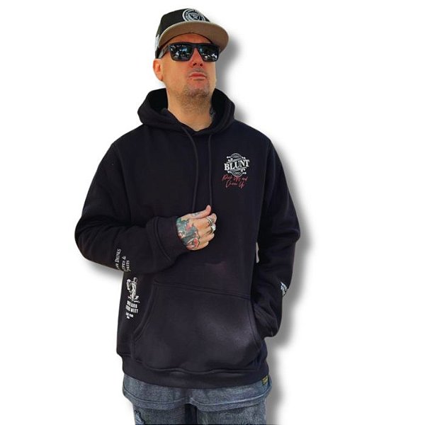 Moletom Canguru Blunt Michigan Capuz - Preto GG