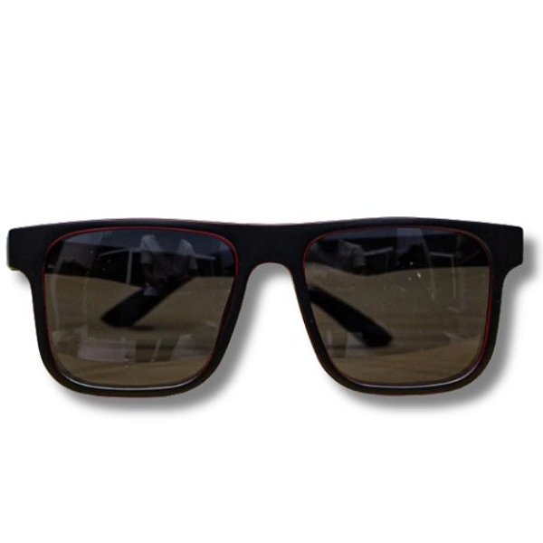 Óculos de Sol Quadrado Preto Detalhe Bordo Bang Life