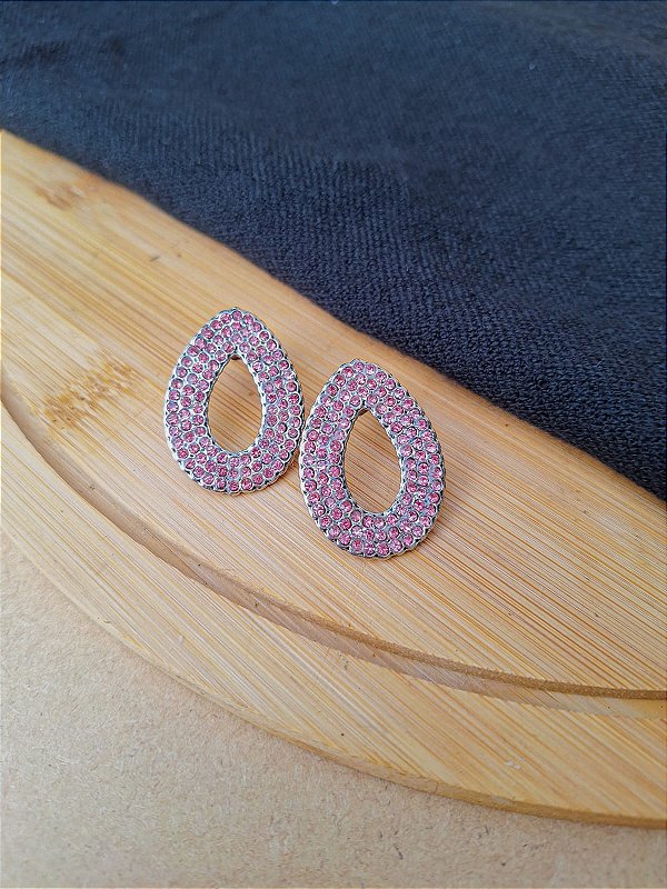 Brinco Cristais Rosa