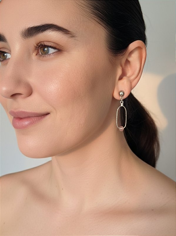 Brinco Prateado Rosê