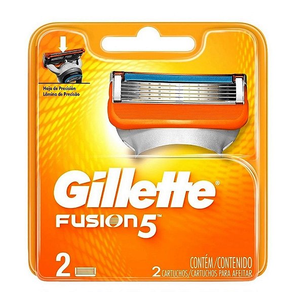 Carga Para Aparelho de Barbear Gillette Fusion5 Refil 2 Cartuchos