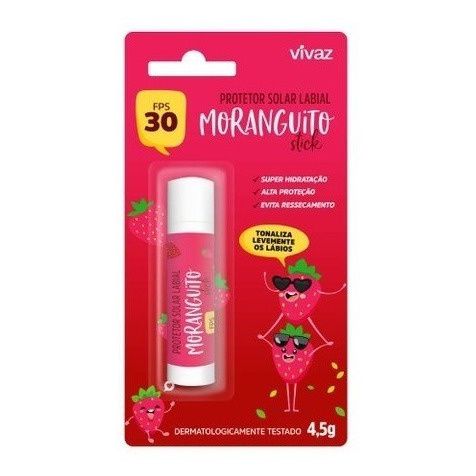 Protetor Labial Moranguito FPS 30 Tonaliza Levemente Os Lábios 4,5g