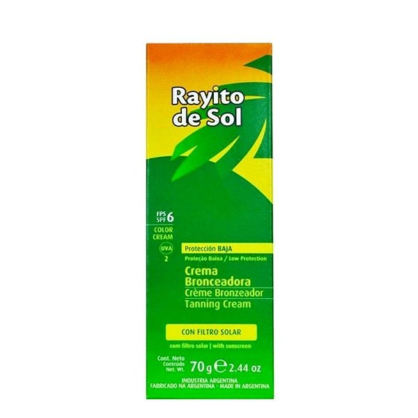 Creme Bronzeador FPS6 Color Cream Rayito de Sol 70g