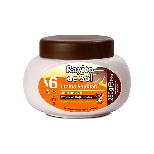 Rayito de Sol Creme Bronzeador FPS6 Color Cream 280g