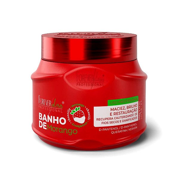 Banho de Verniz Morango Forever Liss Máscara Brilho e Restauração 250g