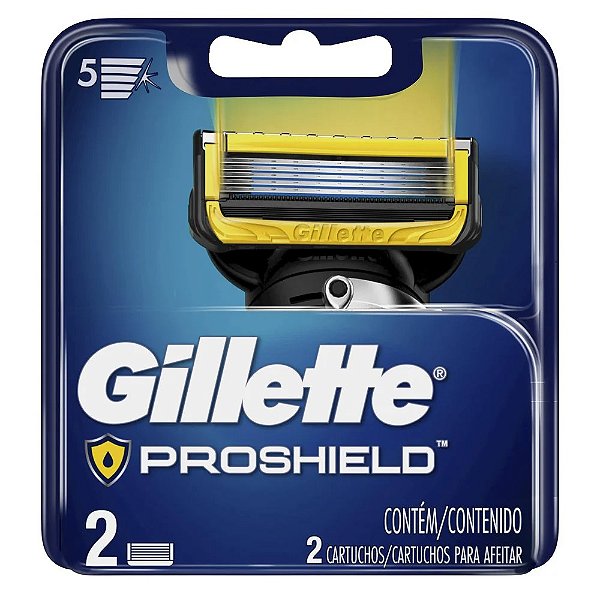 Carga Para Aparelho de Barbear Gillette Fusion5 Proshield Refil 2 Cartuchos