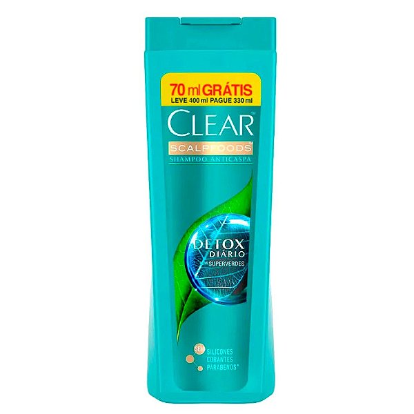 Shampoo Clear Anticaspa Scalpfoods Detox Diário 400ml