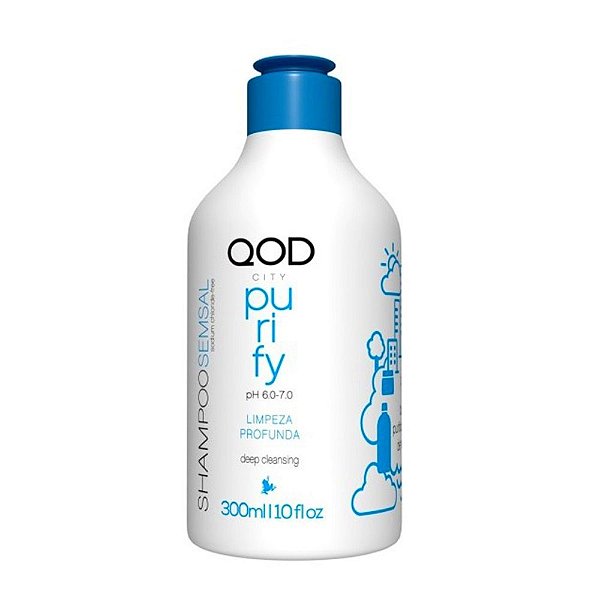 Shampoo Antirresíduos Sem Sal Limpeza Profunda Purify Qod City 300ml