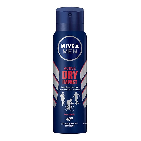 Desodorante Nivea Men 48h Active Dry Impact Masculino Aerosol 150ml