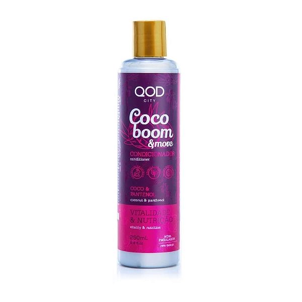 Condicionador Com Óleo De Coco Para Nutrição Capilar e Brilho Qod City 250ml