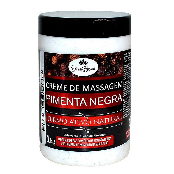 Creme de Massagem Pimenta Negra Termogênico Profissional Jean Bryan 1Kg