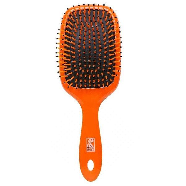 Escova De Cabelo Raquete Almofadada Laranja Ref 8035 Marco Boni