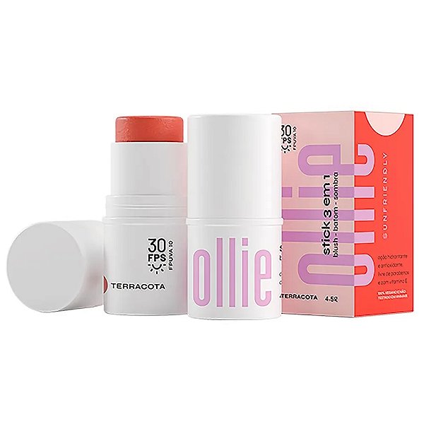 Ollie Bastão 3 Em 1 Terracota Blush Batom E Sombra Fps95 4,5g