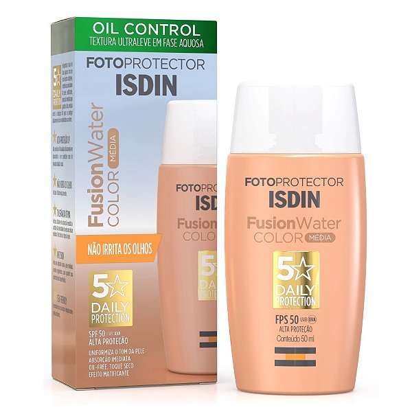 Protetor Isdin Fusion Water Color Média FPS50 Oil Control 50ml