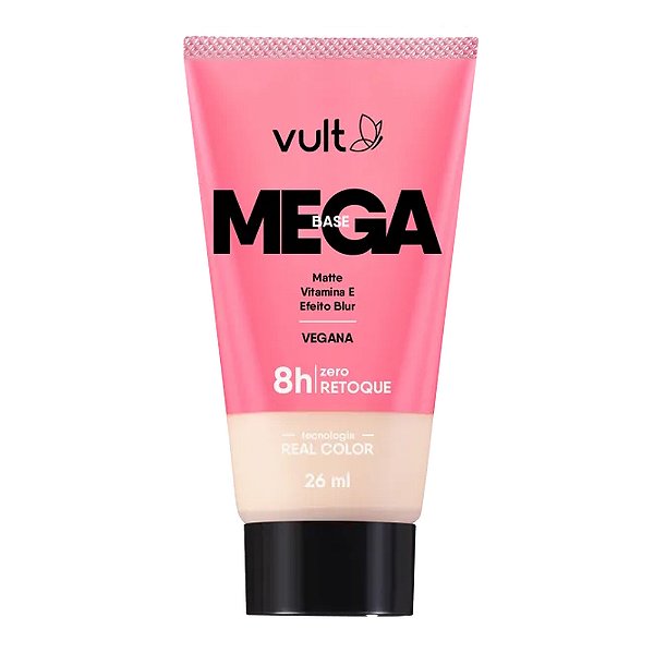Vult Mega Base Líquida Matte 8h Efeito Blur V200 26ml
