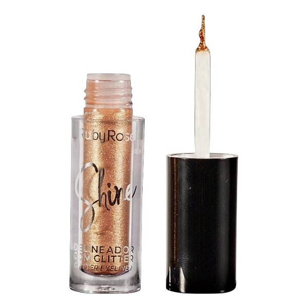 Delineador Líquido com Glitter Shine Copper Spark Ruby Rose