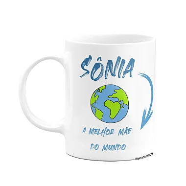 Caneca 325ml - Personalizar com nome - A melhor mãe do mundo