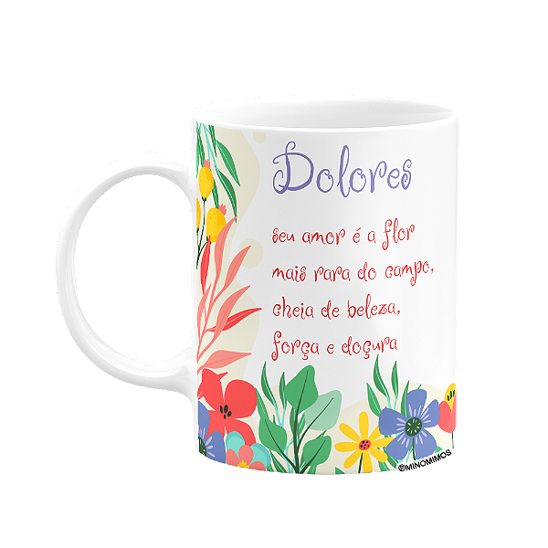 Caneca 325ml - Personalizar com nome - Mãe flor do campo