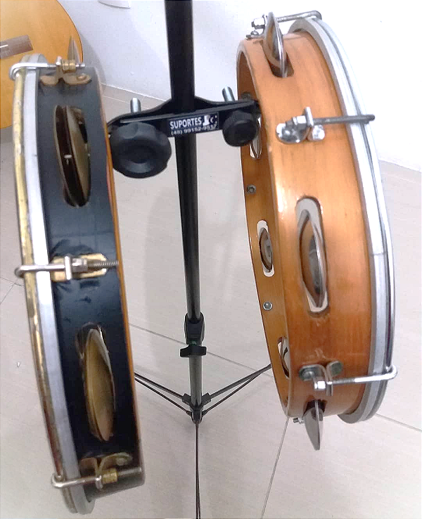 suporte duplo de pandeiro