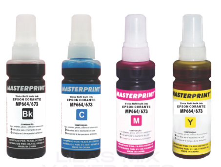 Kit - Tinta Compatível Epson Ecotank Bulk Ink 4 Cor 664/673