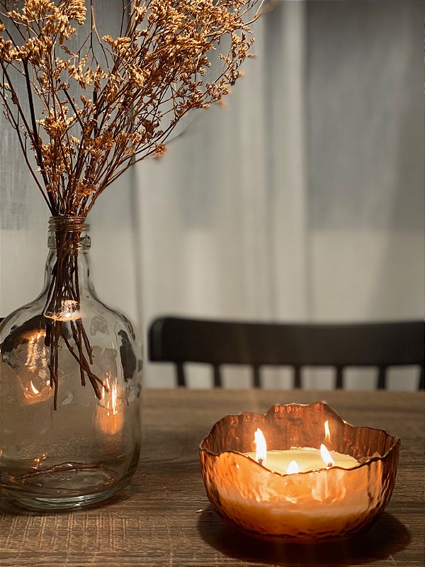 Vela Aromática em Bowl de Cristal - Bordô