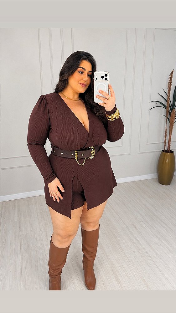 Macaquinho Feminino Plus Size /G1