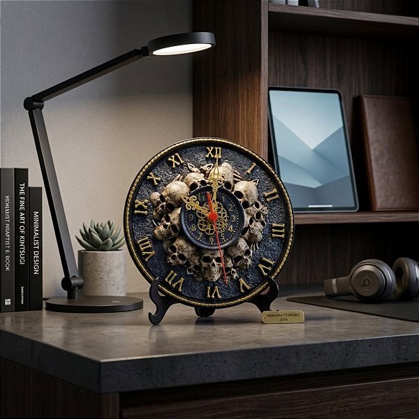 Relógio Decorativo de Caveiras – Estilo Gótico / Dark