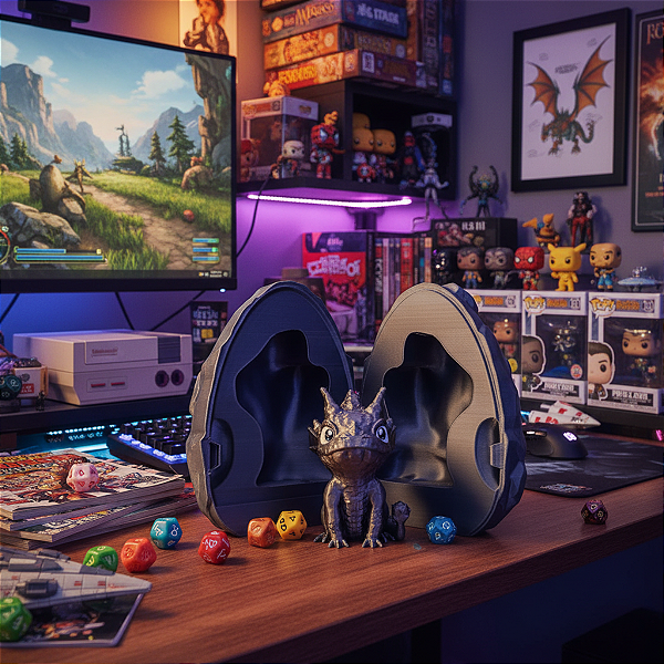 Ovo De Dragão Stone Com Baby Dragão Decorativo