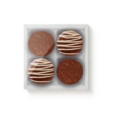 Caixa 4 Pães de Mel Branca com Forma (13,2x13,2x4cm) 05 unidades - ASSK - Kafe Embalagens