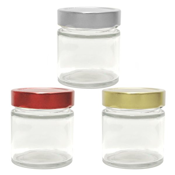 Pote de Vidro Redondo Tampa Metal 200ml - 01 unidade - Kafe Embalagens