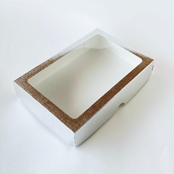 Caixa com Visor S4 Prata (14x20x4cm) 10 unidades - ASSK - Kafe Embalagens