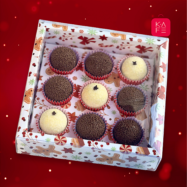 Caixa Base Brigadeiro para 9 Doces nº2 (20x13x3,5cm) - 05 unidades - ASSK - Kafe Embalagens