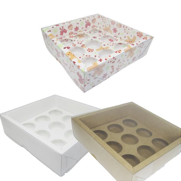 PROMOÇÃO Caixa Base Brigadeiro para 9 Doces nº2 (20x13x3,5cm) - 05 unidades - ASSK - Kafe Embalagens