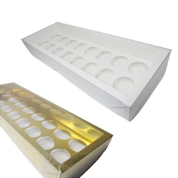 PROMOÇÃO Caixa Base Brigadeiro para 16 Doces nº3 (30,5x10x3,7cm) - 05 unidades - ASSK - Kafe Embalagens