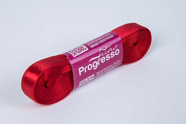 Fita de Cetim Vermelho Cor 209 - 01 unidade - Progresso - Kafe Embalagens
