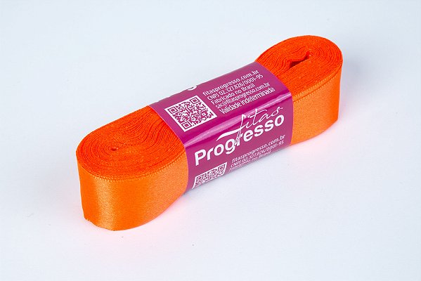 Fita de Cetim Laranja Cítrico Cor 278 - 01 unidade - Progresso - Kafe Embalagens
