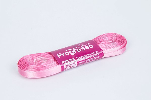 Fita de Cetim Rosa Escuro Cor 240 - 01 unidade - Progresso - Kafe Embalagens