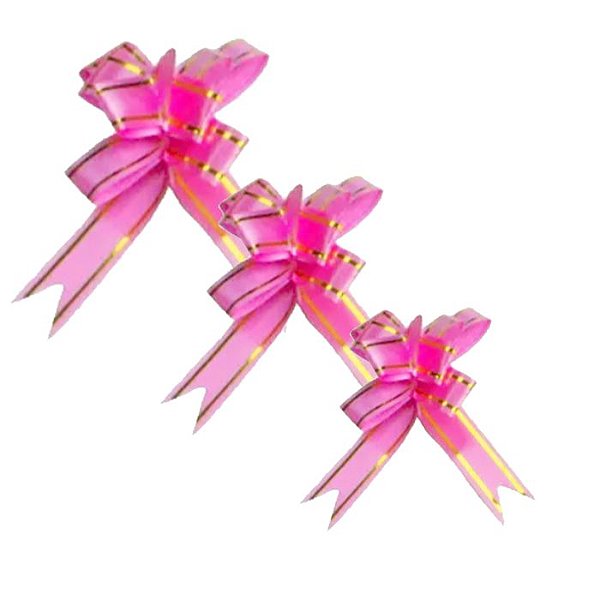 Laço Fácil Rosa - 10 unidades - Kafe Embalagens