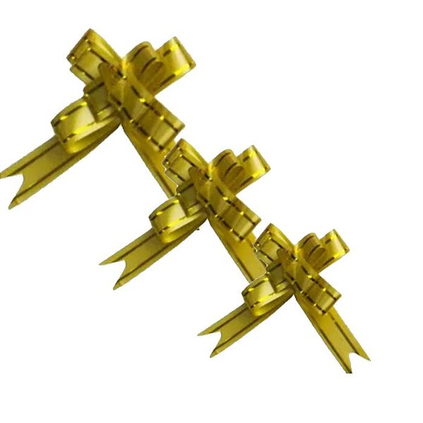 Laço Fácil Dourado - 10 unidades - Kafe Embalagens