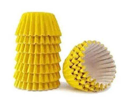Forminha de Papel para Doces - Amarelo - 100 unidades - Junco - Kafe Embalagens