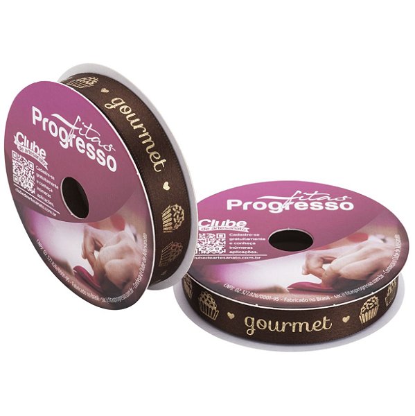 Fita de Cetim Brigadeiro Gourmet 15mm Cor 392 - 01 unidade - 10 metros - Progresso - Kafe Embalagens