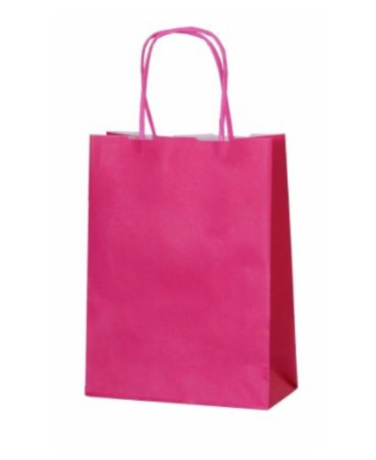 Sacola de Papel Colorida 17.5x8.5x21.5cm  Com 10 Unidades Pink