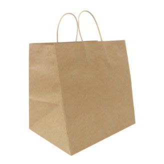 Sacola De Papel Kraft Fundo Largo Delivery 5898 (20x15x25cm) Com 10 unidades Kafe Embalagens