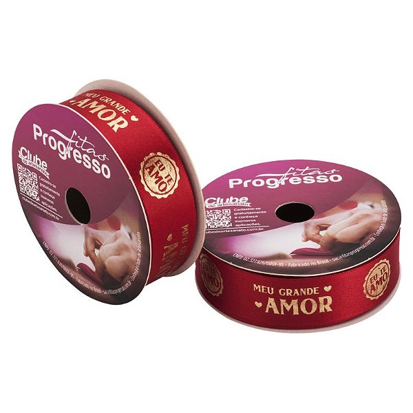 Fita de Cetim Linha Meu Grande Amor - Cor 835 - 22mm - 10 metros - Progresso