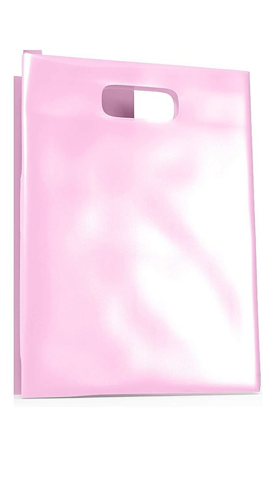 Sacola Boca de Palhaço Sorriso - 16x20 - Rosa Bebe - 25 Unidades