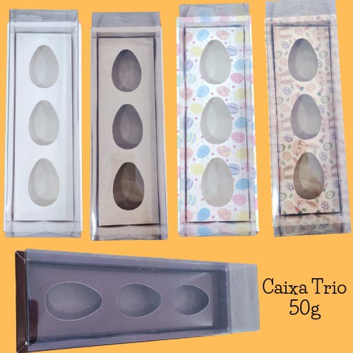 Caixa para Ovo de Colher Trio 50g (8x26,3x8cm) - 05 - unidades - ASSK - Kafe Embalagens