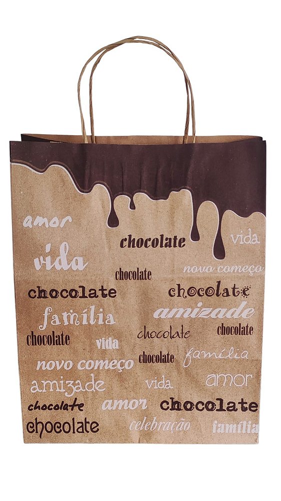 Sacola Papel Kraft Delivery Feliz Páscoa 6598 23,5X17X28cm 10 unidades Kafe Embalagens